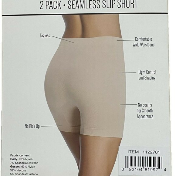 New!!! Gloria Vanderbilt Womens' Slip Short 2pk - Picture 6 of 7